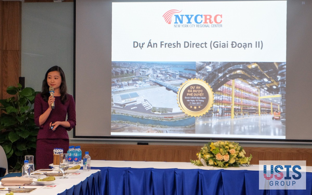 Ms. Flora Huang (Vice High chairman of NYCRC) introducing the Fresh Direct (Phase II) project